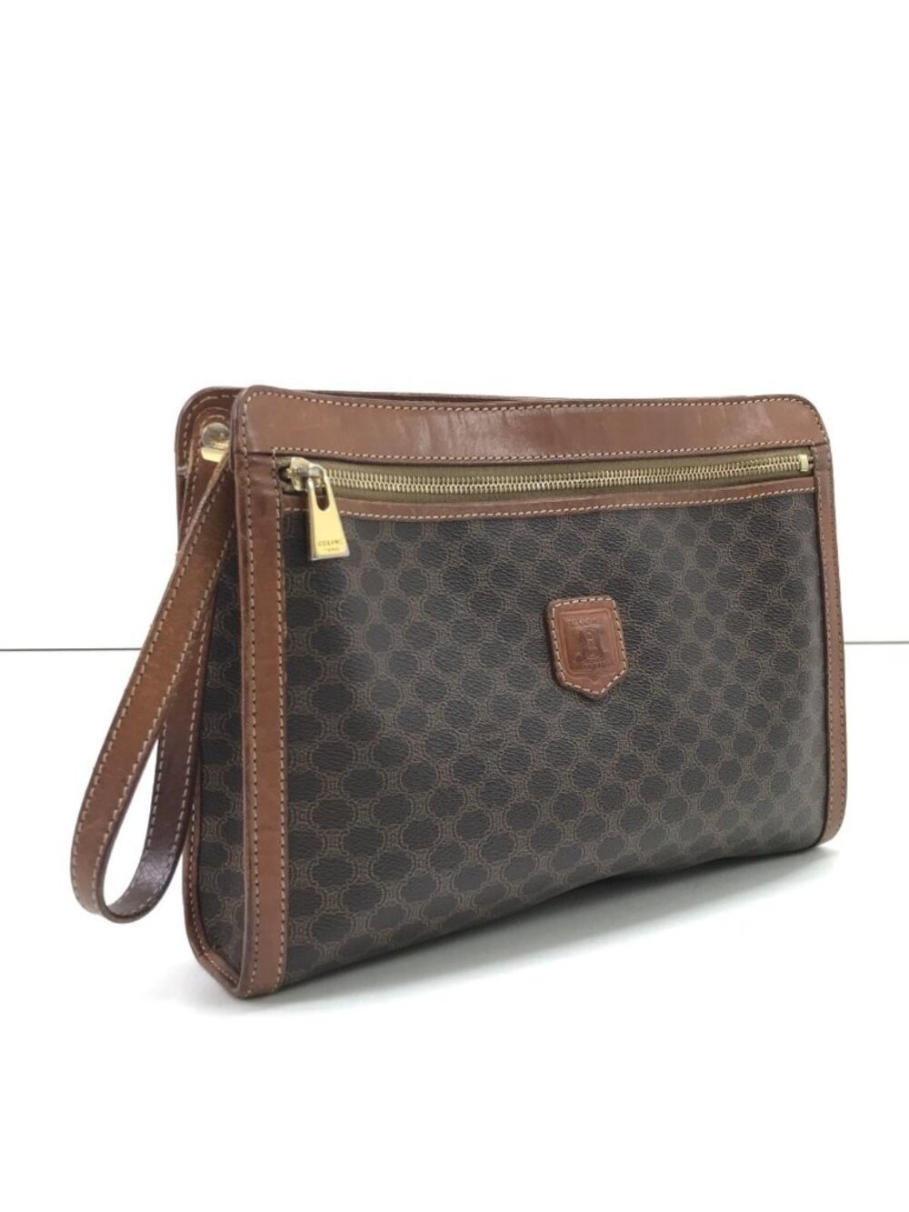 Celine Second Bag Macadam Pattern Brown